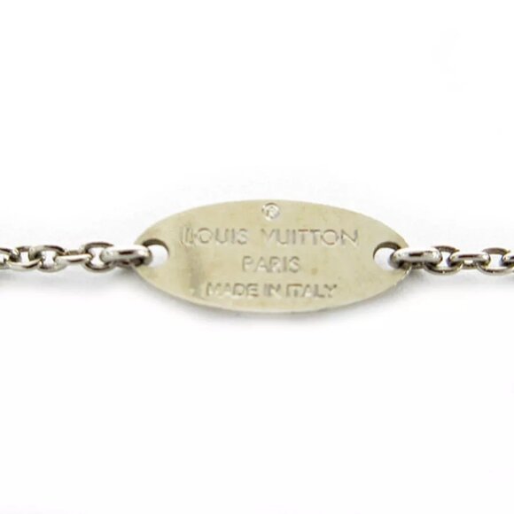 Auth LOUIS VUITTON Essential VNecklace Silver / Pink metal M63182 s0025g - Picture 7 of 8